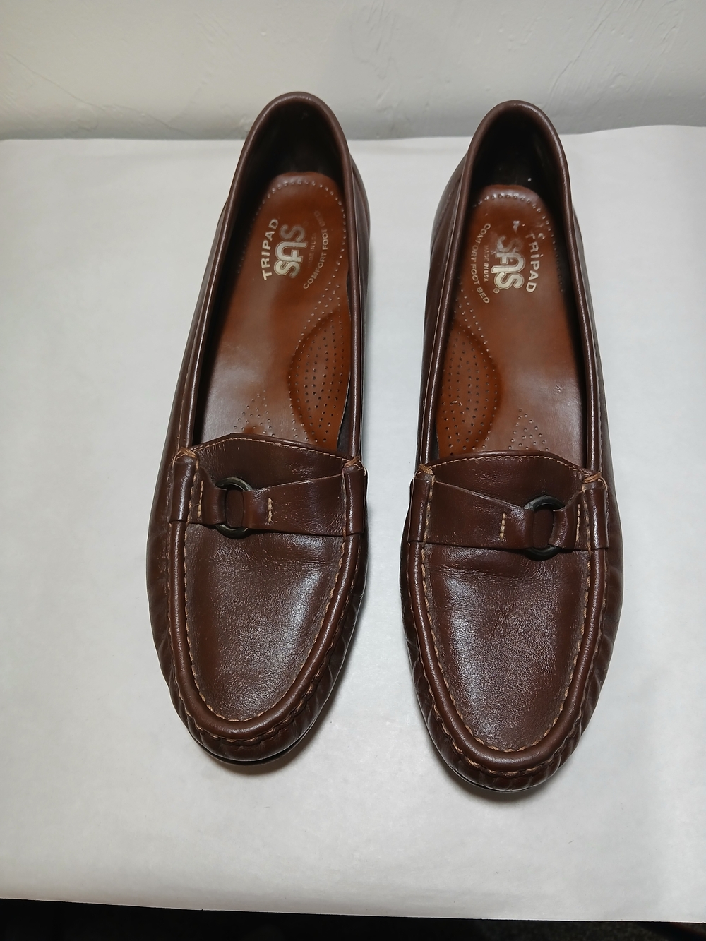 SAS Tripad Women's Brown Leather Loafers Sz. 10 Slim
